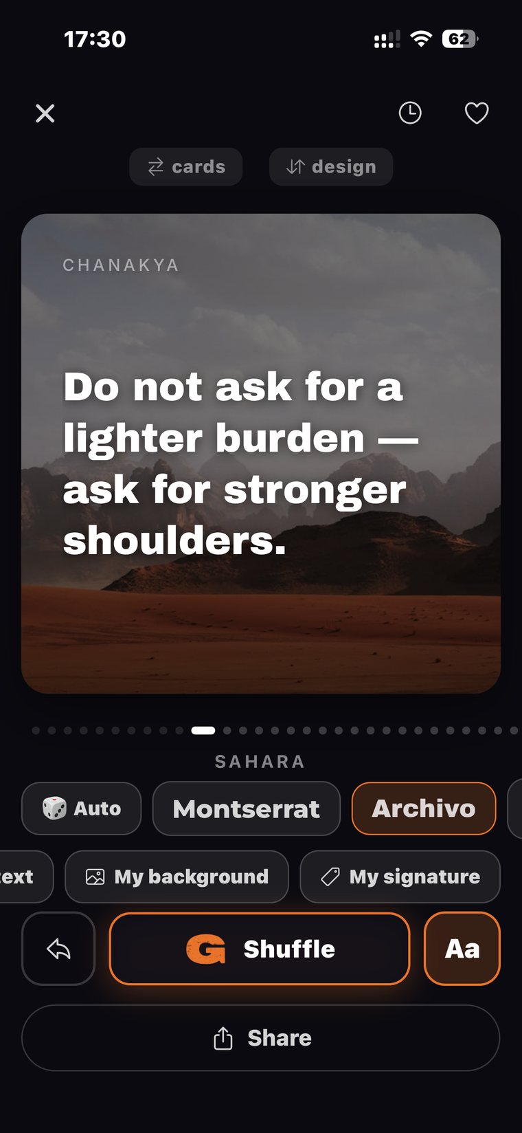 Motivation card from the world's legends